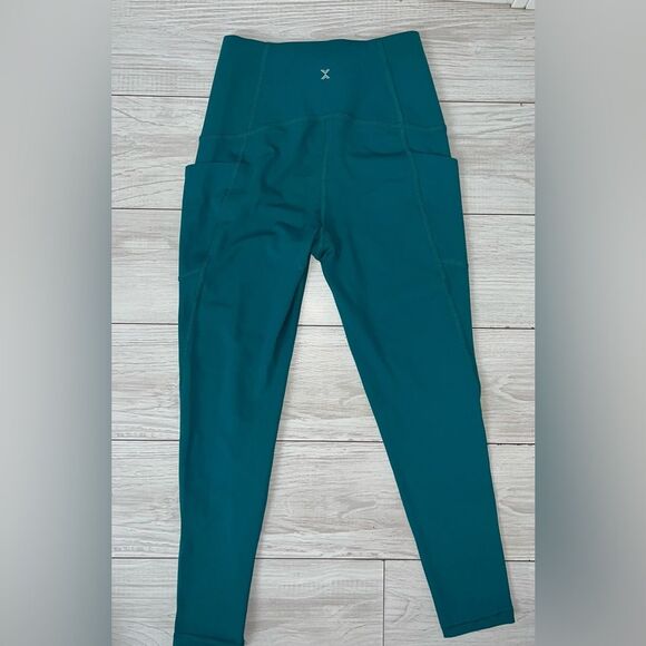 Xersion Anti Odor 7/8 Ankle Leggings High Rise Womens Size small Aqua Green - Picture 5 of 9